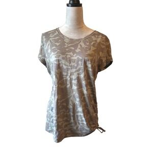 INC‎ International Concepts Camo Print T-Shirt Drawstring Sides Size L